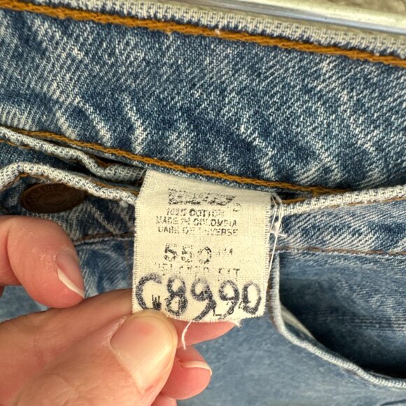 Vintage Orange Tab 550 Stone Wash Taper Leg Jeans Size 31x34 - Picture 4 of 5